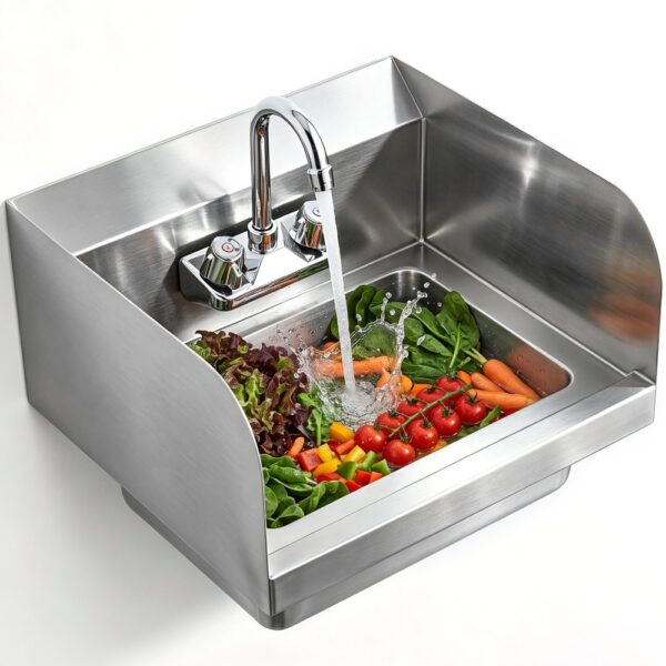 VEVOR Kommerzielles Handwaschbecken mit Wasserhahn, Kleines Handwaschbecken, Wandmontage-Handwaschbecken für Restaurant, Küche, Bar, Garage und Haus, 432 x 381 x 330 mm VEVOR Kommerzielles Handwaschbecken mit Wasserhahn, Kleines Handwaschbecken, Wandmontage-Handwaschbecken für Restaurant, Küche, Bar, Garage und Haus, 432 x 381 x 330 mm