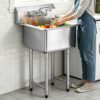 VEVOR Edelstahl Spültisch Gewerbliche Spülbecken 533,4x457x1041mm Wasserhahn VEVOR Edelstahl Spültisch Gewerbliche Spülbecken 533,4x457x1041mm Wasserhahn