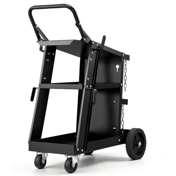 VEVOR Schweißwagen 3 Ablageflächen Schweißmobil Max. 168-181kg Wagen für Schweßgeräte mit 2 Gasflaschenhalterung Ideal für Handschweißen Schutzgasschweißen Argon-Lichtbogenschweißen VEVOR Schweißwagen 3 Ablageflächen Schweißmobil Max. 168-181kg Wagen für Schweßgeräte mit 2 Gasflaschenhalterung Ideal für Handschweißen Schutzgasschweißen Argon-Lichtbogenschweißen