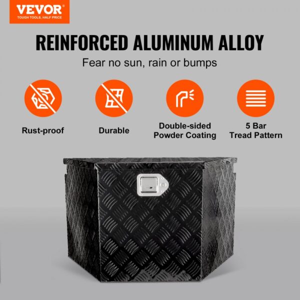 VEVOR Anhänger-Zungenbox Anhängerbox Werkzeugkasten 990 x 419 x 305 mm, Aluminiumlegierung Anhängerbox-Aufbewahrung mit Schloss & Schlüsseln, Anhänger-Zungen-Werkzeugkiste für Wohnmobil usw. – Bild 2