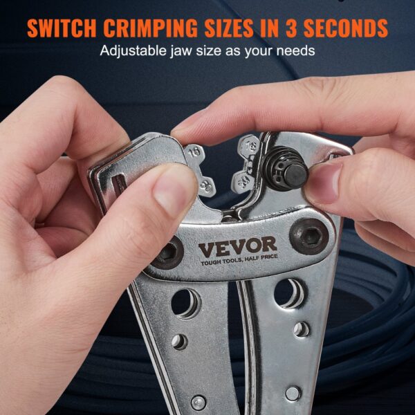 VEVOR Crimpzange Kabelschuhzange 6-50 mm², Batteriekabel-Crimpzange Batterieklemmen-Crimper, Crimpwerkzeug mit 6 Größen & 48 Kupferringverbinder, Kupferringklemmen-Crimpzange Kabelschneider – Bild 5 VEVOR Crimpzange Kabelschuhzange 6-50 mm², Batteriekabel-Crimpzange Batterieklemmen-Crimper, Crimpwerkzeug mit 6 Größen & 48 Kupferringverbinder, Kupferringklemmen-Crimpzange Kabelschneider – Bild 5