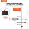 VEVOR Drehspieß Schwenkgrill Stahl 360 x 360 mm, Holzkohlegrill Doppelte Schichten Grillrost Grillgestell 6 kg Belastbarkeit 300 ℃ Freistehend Spießbratengrill BBQ Grill Grillwagen Barbecue Outdoor – Bild 2