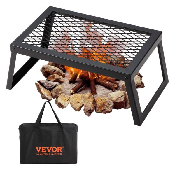 VEVOR BBQ Gills Holzkohlegrill Klappgrill 458 x 305 x 205 mm, Tischgrill Tragbarer Reisegrill 6 kg Belastbar, Outdoor Faltbar Picknickgrill Campinggrill Schwarz 300 ℃, für Terrasse, Camping, Party