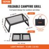 VEVOR BBQ Gills Holzkohlegrill Klappgrill 458 x 305 x 205 mm, Tischgrill Tragbarer Reisegrill 6 kg Belastbar, Outdoor Faltbar Picknickgrill Campinggrill Schwarz 300 ℃, für Terrasse, Camping, Party – Bild 2