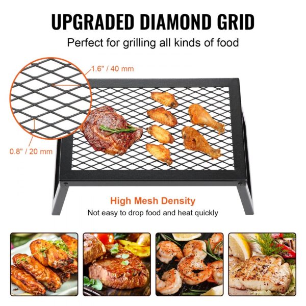 VEVOR BBQ Gills Holzkohlegrill Klappgrill 458 x 305 x 205 mm, Tischgrill Tragbarer Reisegrill 6 kg Belastbar, Outdoor Faltbar Picknickgrill Campinggrill Schwarz 300 ℃, für Terrasse, Camping, Party – Bild 5