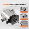 VEVOR Hydraulische Holzspalterpumpe, 13 GPM, 2-stufige 3000 PSI Holzspalterpumpe, 1" Einlass 1/2" NPT Auslass 3600 U/min Aluminium-Hydraulikzahnradpumpe, für Holzspalter mit kleinem Motor, Schneepflug – Bild 3