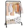 VEVOR Kleiderständer Garderobenständer 1 Kleiderstange, Strapazierfähiger Kleiderständer Schwarz 400 x 1010 x 1510 mm Kleiderständer für Schlafzimmer, Wäscheraum, Ankleidezimmer, Eingang usw.