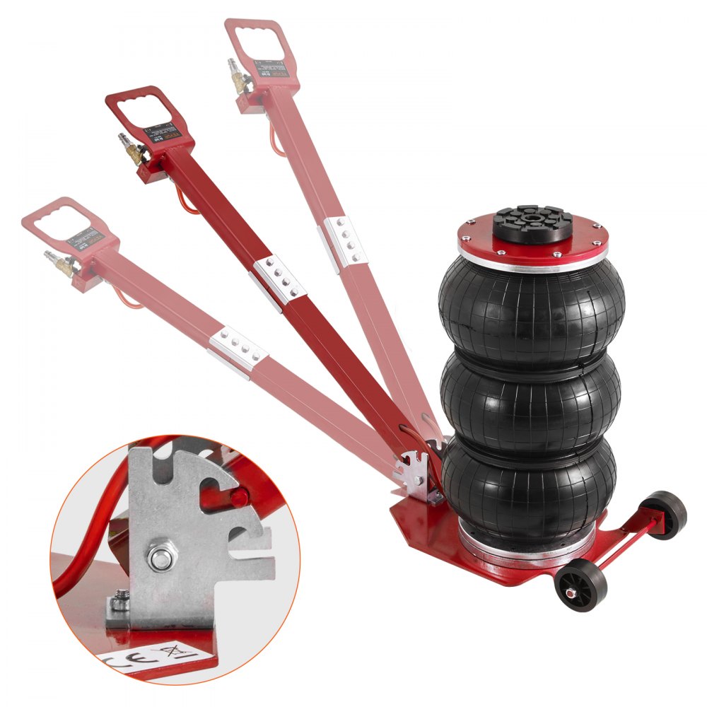 VEVOR Pneumatischer Wagenheber Triple Bag Air Jack 3 t, Dreifachbeutel Luftheber 140-450 mm Hubhöhe Airbag Luftwagenheber, 3-5 s Hub Luftheber mit langem Griff, Wagenheberreparatur Pkw, Lkw