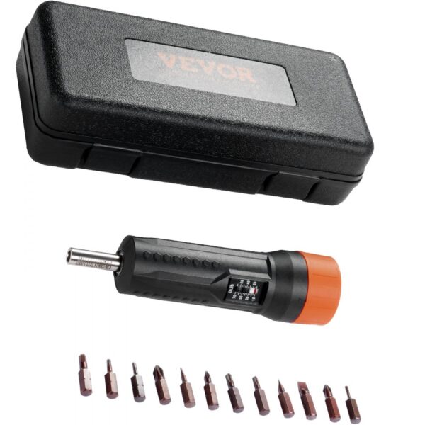 VEVOR 1/4-Zoll-Antriebs-Drehmomentschraubendreher-Schlüsselsatz, 1,13–7,91 Nm Drehmoment-Einstellbereich, 1 in-lb-Schritte Drehmomentschraubendreher, Schraubendreher-Bohrer-Set mit Sichtfenster