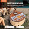 VEVOR X-Marks Feuerstellen-Grillrost, Φ 760 x 25 mm Lagerfeuer-BBQ-Grillrost aus Stahl mit Griff und Stütz-X-Draht, Tragbares Camping-Kochgeschirr für Partys und Zusammenkünfte im Freien, Schwarz – Bild 2