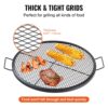 VEVOR X-Marks Feuerstellen-Grillrost, Φ 760 x 25 mm Lagerfeuer-BBQ-Grillrost aus Stahl mit Griff und Stütz-X-Draht, Tragbares Camping-Kochgeschirr für Partys und Zusammenkünfte im Freien, Schwarz – Bild 4
