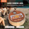 VEVOR X-Marks Feuerstellen-Grillrost, Φ 910 x 25 mm Lagerfeuer-BBQ-Grillrost aus Stahl mit Griff und Stütz-X-Draht, Tragbares Camping-Kochgeschirr für Partys und Zusammenkünfte im Freien, Schwarz – Bild 2