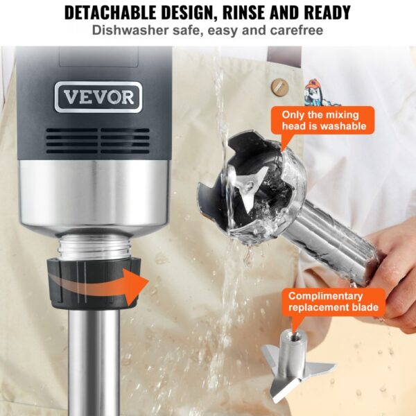 VEVOR Pürriermixer Elektrische Stabmixer 500 W, Hochleistungs-Pürierstab Einstellbar 4000-18000 U/min, Edelstahl Mehrzweck Stabmixer 855 mm Abnehmbarer Rührstab, inkl. Wandhaken & Ersatzklingenkopf – Bild 3 VEVOR Pürriermixer Elektrische Stabmixer 500 W, Hochleistungs-Pürierstab Einstellbar 4000-18000 U/min, Edelstahl Mehrzweck Stabmixer 855 mm Abnehmbarer Rührstab, inkl. Wandhaken & Ersatzklingenkopf – Bild 3