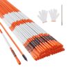 VEVOR 100er-Pack 1219,2 mm Einfahrtsmarkierungen, orangefarbene Schneepflugpfähle, 7,87 mm Fiberglasstab