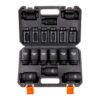 VEVOR 1/2 Zoll Steckschlüsselsatz CR-V-legierter Stahl 9-tlg Steckschlüssel Satz 29-38 mm Tiefe Stecknüsse Schlagschrauber, HRC 42-48 Steckschlüssel inkl Werkzeugkoffer, Metrisch Schraubenausdreher