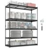 VEVOR Lagerregal 5-stufig verstellbar 907,2 kg Kapazität Garagenregale, Metall-Organizer Drahtregal schwarz 152,4 x 61 x 198,1 cm für Küche, Speisekammer Keller Badezimmer Wäscheschrank