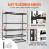 VEVOR Lagerregal 5-stufig verstellbar 907,2 kg Kapazität Garagenregale, Metall-Organizer Drahtregal schwarz 152,4 x 61 x 198,1 cm für Küche, Speisekammer Keller Badezimmer Wäscheschrank – Bild 4