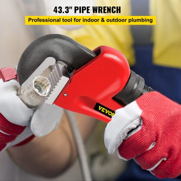 VEVOR Rohrzange Crimpzange Presszange 110 cm, Stahl Rohrzange, einstellbares Klempnerwerkzeug für Spüle, Wasserhahn, Toilettenschüssel, Bad, Küche, Abfluss, Reparatur, Installation – Bild 2