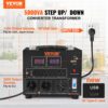 VEVOR 5000W Spannungswandler Transformator AC 110V⇋220V Transformer Wandler 3x US NEMA 5-15R 3-polige / 3x europäische Shucko-Ausgangssteckdosen, 1x 5V-USB-Anschluss und 1x Typ-C-Buchse – Bild 2