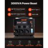 VEVOR 3000W Spannungswandler Transformator AC 110V⇋220V Transformer Wandler 3 US NEMA 5-15R 3-polige Ausgangssteckdosen, 3 europäische Shucko-Ausgangssteckdosen, 1 USB-Buchse und 1 Typ-C-Buchse – Bild 2