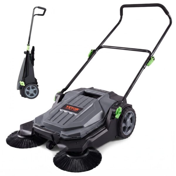 VEVOR Handgeführte Bodenkehrmaschine mit 65 cm Breite und 19 L Abfallbehälter VEVOR Handgeführte Bodenkehrmaschine mit 65 cm Breite und 19 L Abfallbehälter
