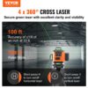 VEVOR Kreuzlinienlaser 30m Lasernivellier Selbstnivellierend Linienlaser 520nm±10nm Laserwellenlänge Baulaser ±0,28cm bei 10m Kreuzlaser ±3° Staub- & Wasserdicht inkl. Lithiumbatterie Typ-C-Leitung – Bild 2