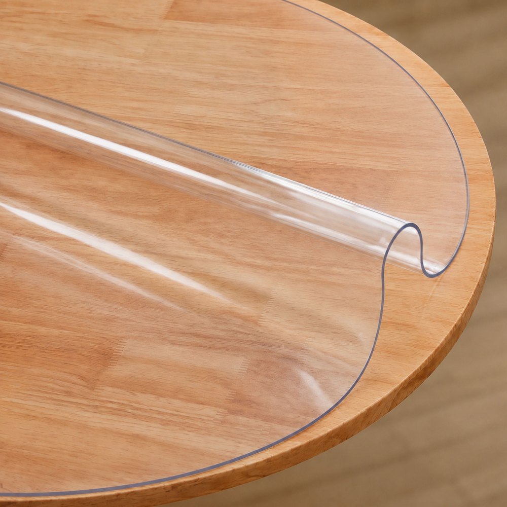 VEVOR Tischfolie Tischschutz Transparent 1,5 mm Dicke, φ 1230 mm Tischschutz-Folie PVC Runde Tischdecke Tischfolie Abwaschbar Verschleißfest Hitzebeständig Wasserdichte Tisch-Schutzfolie Wohnzimmer