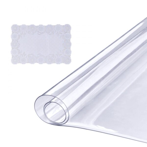 VEVOR Tischfolie Tischschutz Transparent 1,5 mm Dicke, Tischschutz-Folie PVC 457 x 925,4 mm Rechteckige Tischdecke Tischfolie Abwaschbar Verschleißfest Hitzebeständig Wasserdichte Tisch-Schutzfolie