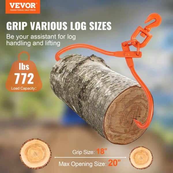 VEVOR Holzschleuderzange, 45,7 cm, 2 Klauen, Holzhebezange, robust, drehbar – Bild 2