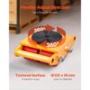 VEVOR Panzerrollen 6T Transportfahrwerk 280x210x105mm Transportrollen aus Kohlenstoffstahl Industrieroller mit 4 PU-Richtungsräder Roller Ф 135x9mm Drehplatte Möbeltransporthilfe Transportroller – Bild 3