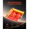 VEVOR 4x Panzerrollen 8T Transportfahrwerk 280x210x105mm Transportrollen aus Kohlenstoffstahl Industrieroller mit 4 PU-Richtungsräder Roller Ф 135x9mm Drehplatte Möbeltransporthilfe Transportroller – Bild 5