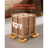 VEVOR 4x Panzerrollen 12T Transportfahrwerk 280x210x105mm Transportrollen mit 4 Richtungsräder aus Kohlenstoffstahl Industrieroller Roller Ф 135x9mm Drehplatte Möbeltransporthilfe Transportroller – Bild 2