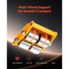 VEVOR 4x Panzerrollen 12T Transportfahrwerk 280x210x105mm Transportrollen mit 4 Richtungsräder aus Kohlenstoffstahl Industrieroller Roller Ф 135x9mm Drehplatte Möbeltransporthilfe Transportroller – Bild 5