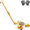 VEVOR 3T Transportfahrwerk mit Griff 425x335x116mm Transportrollen aus Kohlenstoffstahl Industrieroller mit 3x 360° PU-Räder Roller Ф165x10mm Drehplatte Möbeltransporthilfe Transportroller