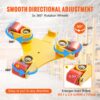 VEVOR 3T Transportfahrwerk mit Griff 425x335x116mm Transportrollen aus Kohlenstoffstahl Industrieroller mit 3x 360° PU-Räder Roller Ф165x10mm Drehplatte Möbeltransporthilfe Transportroller – Bild 4