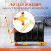VEVOR 3T Transportfahrwerk mit Griff 425x335x116mm Transportrollen aus Kohlenstoffstahl Industrieroller mit 3x 360° PU-Räder Roller Ф165x10mm Drehplatte Möbeltransporthilfe Transportroller – Bild 5