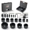 VEVOR Lochsäge Set Bimetall, 18-tlg. Lochblätter, 6 Lochbohrer Schnitttiefe 38 mm, Bimetall Lochsägensatz Bohrmaschine Zubehör, Profi Lochsägen zum Bohren von Holz, Eisen, Kunststoff und PVC usw.