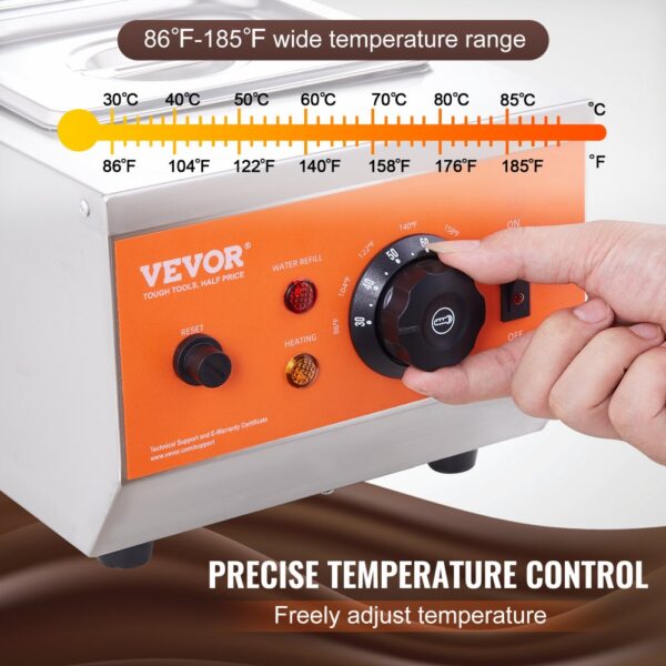 VEVOR Schokolade Schmelztiegel Kommerzielle Elektrische Schokolade Schmelzgerät 800 W, Schmelztiegel Schmelztiegel Edelstahl, 2 x 3,5 L Behälter Schokolade Schmelzmaschine Schmelztiegel Topf – Bild 3 VEVOR Schokolade Schmelztiegel Kommerzielle Elektrische Schokolade Schmelzgerät 800 W, Schmelztiegel Schmelztiegel Edelstahl, 2 x 3,5 L Behälter Schokolade Schmelzmaschine Schmelztiegel Topf – Bild 3