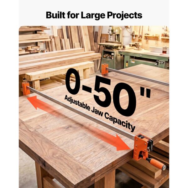 VEVOR Stangenklemmen für die Holzbearbeitung, 2er-Pack, 127cm Parallelklemmen-Set, 499 kg Last – Bild 3