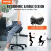 VEVOR Sattelhocker mit Rädern, 181 kg Gewichtskapazität, Ergonomischer Rollsattelhocker, Höhenverstellbar, Verdicktes PU-Leder, Drehsattelhocker, Stuhl für Salon, Spa, Klinik, Schwarz – Bild 2 VEVOR Sattelhocker mit Rädern, 181 kg Gewichtskapazität, Ergonomischer Rollsattelhocker, Höhenverstellbar, Verdicktes PU-Leder, Drehsattelhocker, Stuhl für Salon, Spa, Klinik, Schwarz – Bild 2