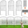 VEVOR 28x Dekorativer Gartenzaun 61x33cm Oberbogen Metallzaun aus Kohlenstoffstahl Steckzaun 5,08cm Spike-Abstand Hundezaun Gitterzaun Beetzaun Zaun Metall Zaunelementen inkl. Befestigungsmaterial