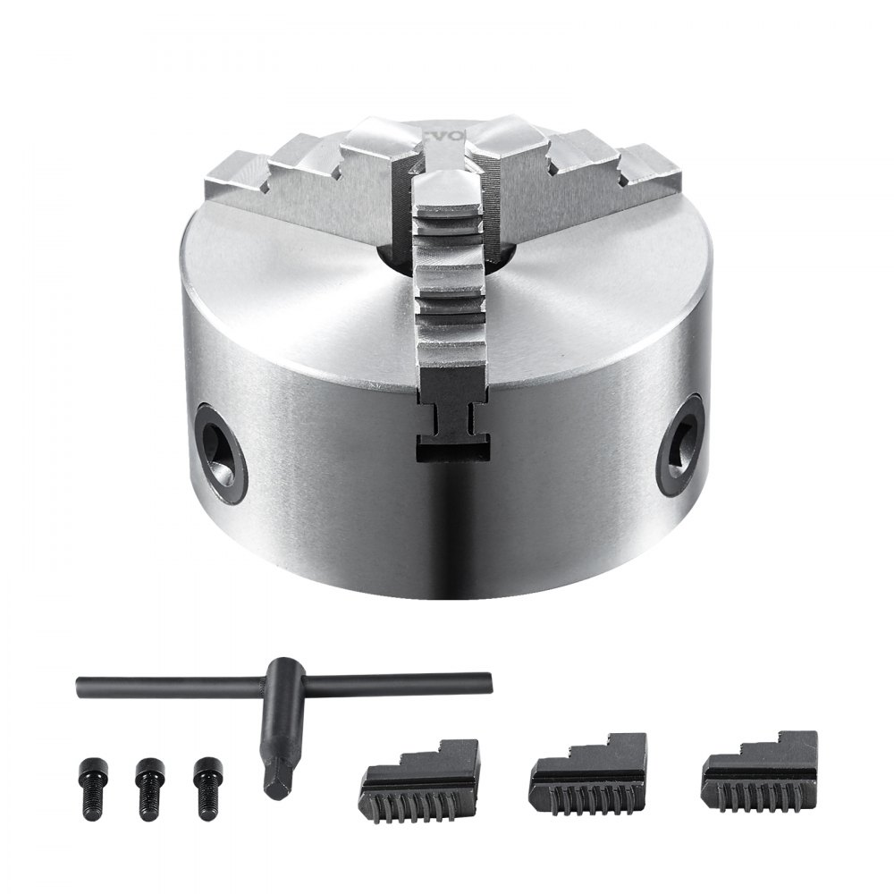 VEVOR Drehbankfutter K11-160 160mm Dreibackenfutter HT300-Material 3 Backenfutter Klemmbereich 3,5–160mm 3-Backen, 20Cr, ≥53HRC φ45mm Bohrung Spannfutter Drechselbank Selbstzentrierend