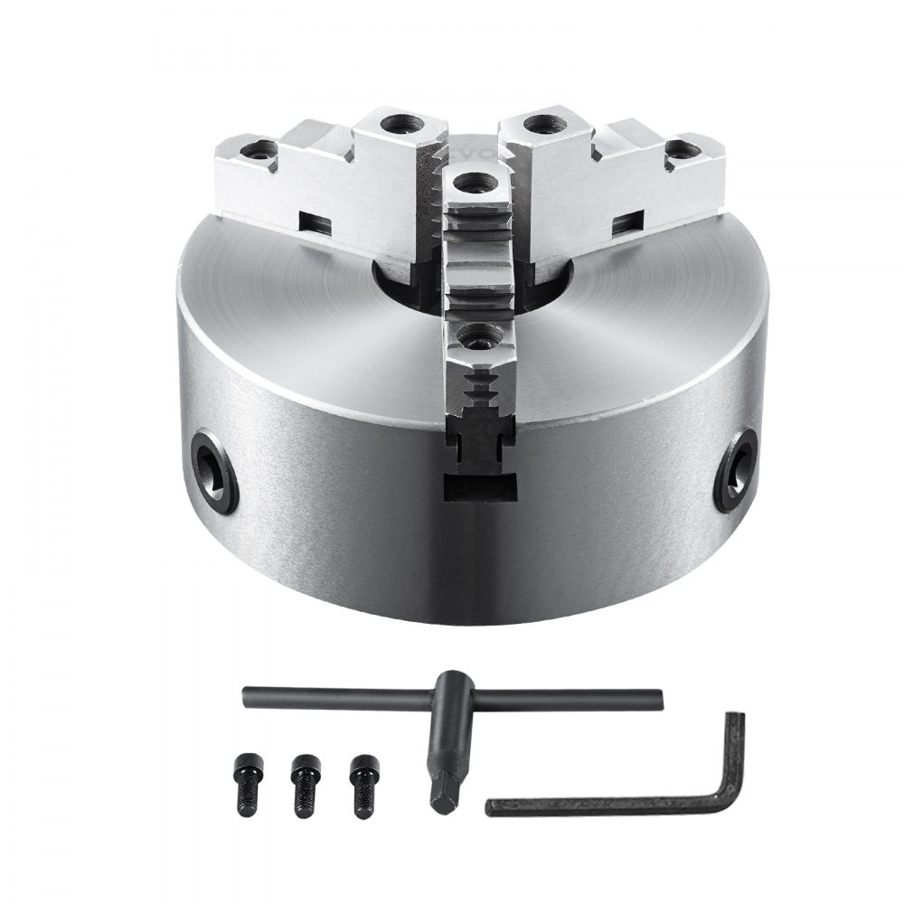 VEVOR Drehbankfutter K11-200 200mm Dreibackenfutter HT300-Material 3 Backenfutter Spannbereich 4–200mm 3-Backen, 20Cr, ≥53HRC φ65mm Bohrung Spannfutter Drechselbank Selbstzentrierend