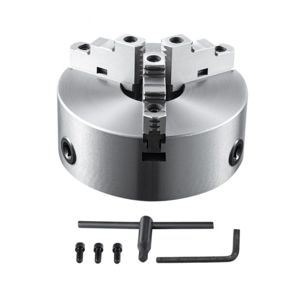 VEVOR Drehbankfutter K11-250 250mm Dreibackenfutter HT300-Material 3 Backenfutter Spannbereich 6–250mm 3-Backen, 20Cr, ≥53HRC φ80mm Bohrung Spannfutter Drechselbank Selbstzentrierend