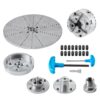 VEVOR KP965 Drehbankfutter 5 Backentypen φ96mm Backenfutter aus 45# Klemmbereich 32–70mm Spannfutter-Innengewinde M33 x 3,5 TPI Drehbank Drechselfutter Drehmaschinenfutter