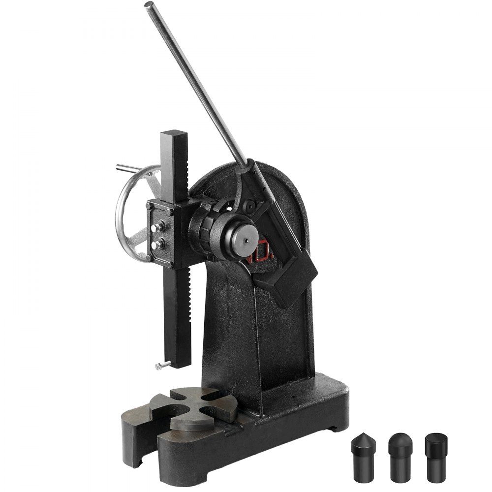 VEVOR Dornpresse, 3 t Ratschen-Dornpresse, Ratschenhebel-Dornpresse mit Handrad, 310 mm Maximale Höhe, Manuelle Desktop-Stanzpresse aus Gusseisen, zum Stanzen, Biegen, Strecken, Formen