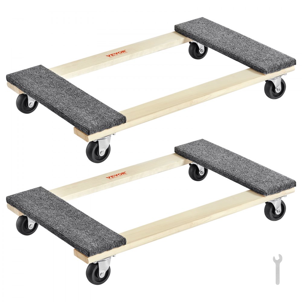 VEVOR Möbelwagen, Möbelwagen, 4 Räder, tragbare bewegliche Rollen, robust, ineinandergreifend, klein, flach, für schwere Möbel, 2 Stück, 40,6 x 27,9 cm, 227,8 kg Kapazität, schwarz