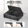VEVOR Waffentresor Pistolentresor Waffenkoffer, Tragbar 2 Pistolen Pistolentresor Fingerabdruck, Schlüssel oder Passwort Waffensafe Kaltgewalzter Stahl, 260x180x50 mm Waffenschrank Wandtresor – Bild 3