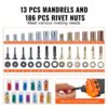 VEVOR Nietmutternzange-Set Blindnietmutternzange 410 mm, Nietenzange 13 Sätze von Muttern & Dornen, Nietmutterwerkzeug M3 M4 M5 M6 M8 M10 M12 Profi Handnietzange, Nietmaschine Gewinde Nuss Nieten – Bild 4
