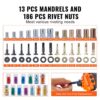 VEVOR Nietmutternzange-Set Blindnietmutternzange 410 mm, Nietenzange 13 Sätze von Muttern & Dornen, Nietmutterwerkzeug M3 M4 M5 M6 M8 M10 M12 Profi Handnietzange, Nietmaschine Gewinde Nieten – Bild 4